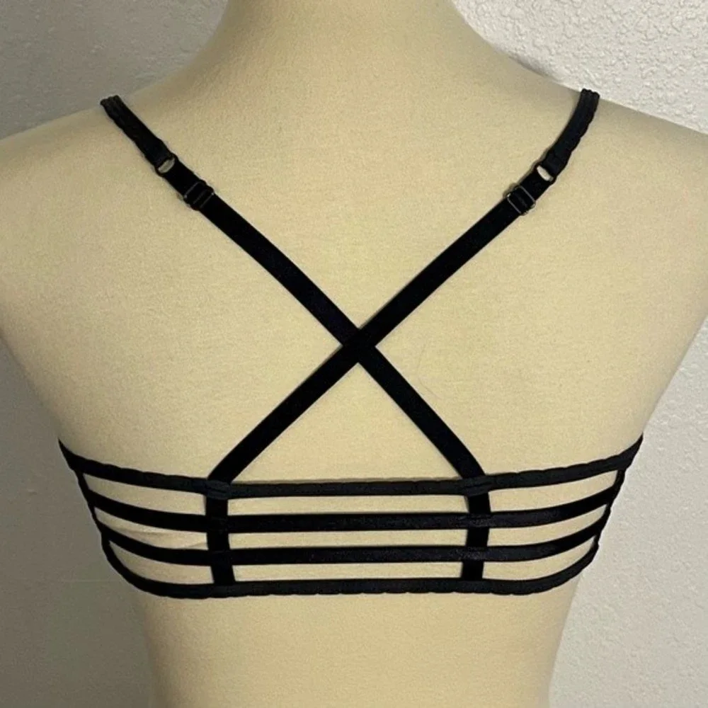 Lululemon Shala Sports Bra Women’s Size 6 Space Dye Grey Black Adjustable Straps